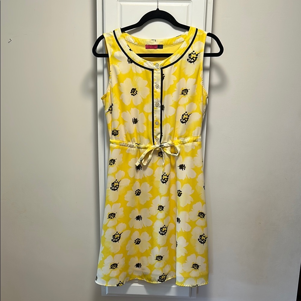 Floral Yellow Sleeveless Dress